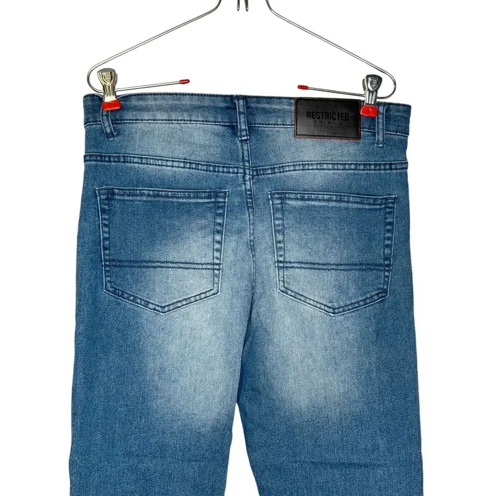 Restricted to All Men's Jeans Slim Fit Mid-Rise Skinny Stretch Denim Blue Sz. 30